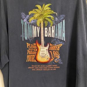 TOMMY BAHAMA 100% Silk XXL "Plugged Into Paradise 1993 Tour" Ltd Edition Shirt